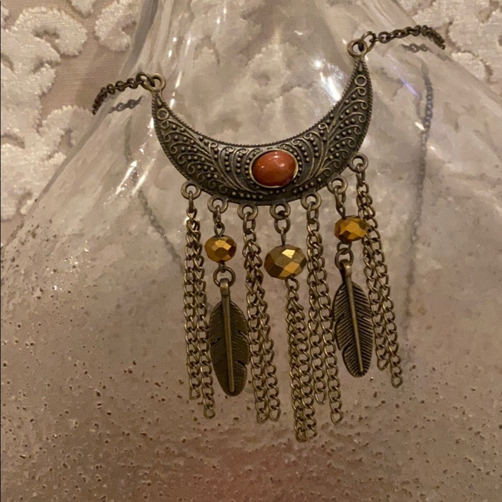 Bohemian Bronze ornate necklace